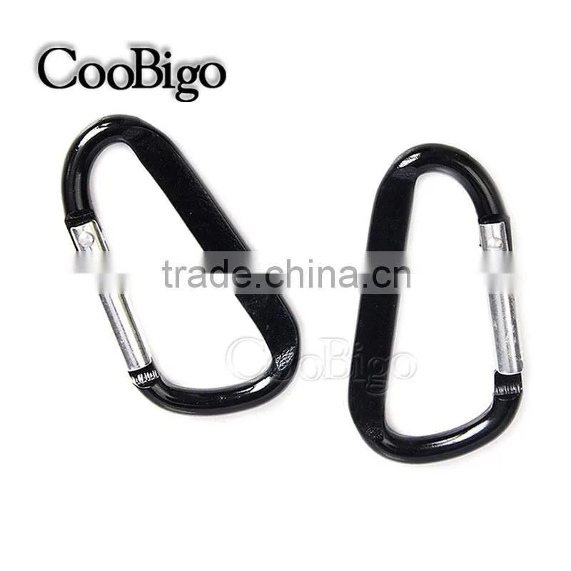 Aluminum Spring Flat Carabiner Snap Hook Hanger Keychain Hiking Camping #FLQ189-7C(Mix-s)