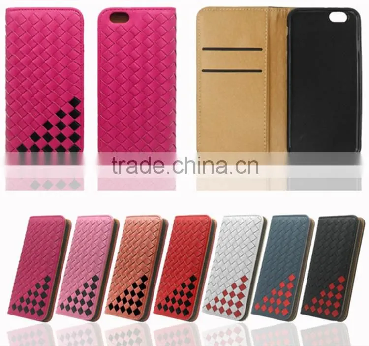 Customized Braided Wallet Style Leather+TPU Phone Cover Universal Phone Cases