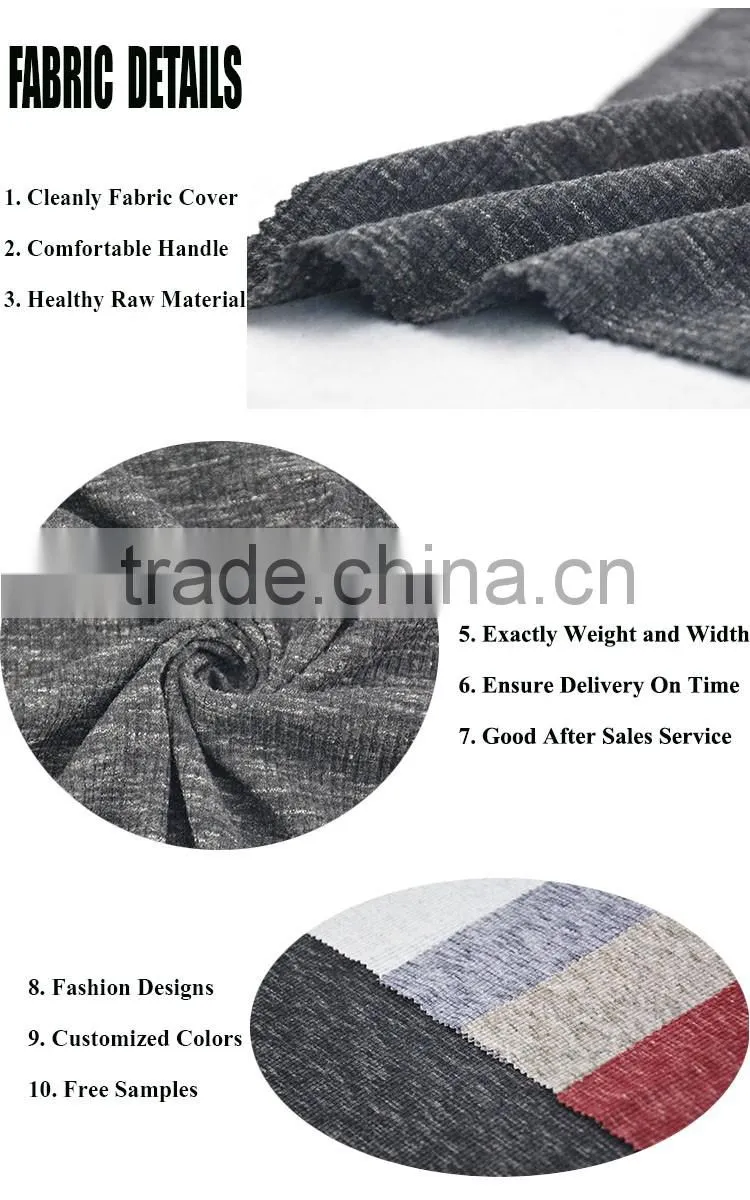 space dyed polyester spandex yarn for flat knit fabric jacket cuffs rib 2x2 and wholesale linen fabric