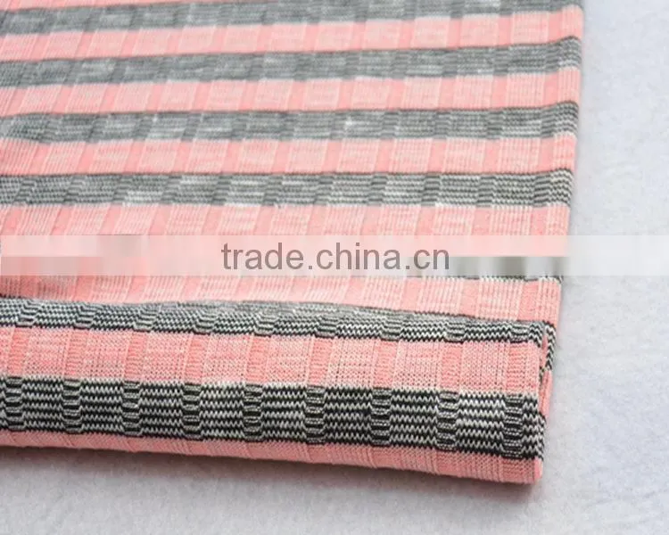 Jiufan Textile Customized Design Yarn Dyed Rib RT Span Fabric High Quality Knitting Hacci Fabric