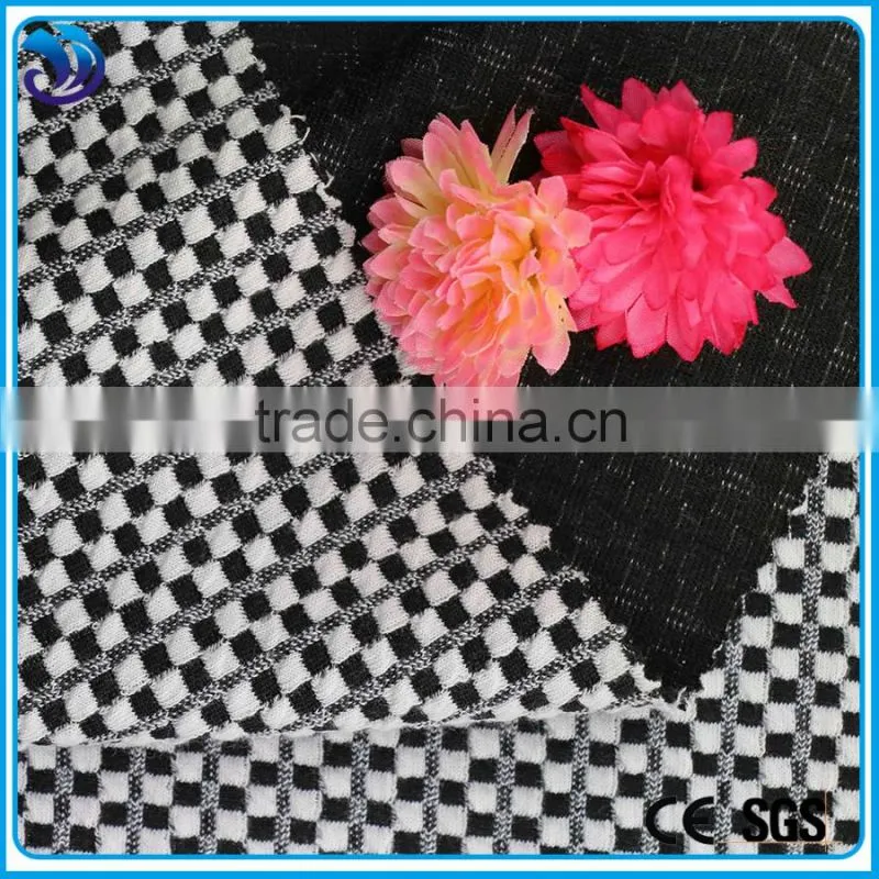 2015 hot sale check white and black Formal jacquard fabric for garment