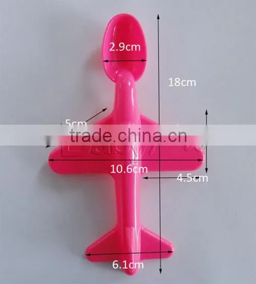 2015 Hot Sale Colorful Airplane Shape Baby Spoon
