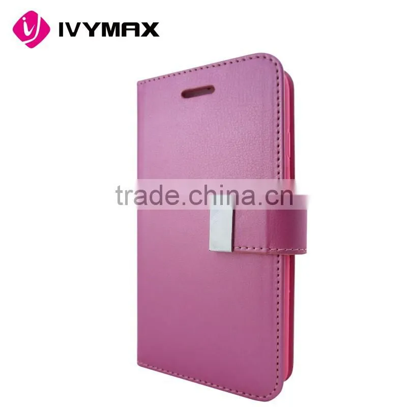 2016 Trending products Rich Diary Wallet Case Premium Soft Synthetic Leather Case With ID Credit Card Slots for Iphone 6