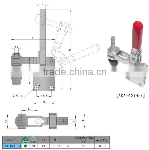 High quality SK3-021H-4 vertical toggle clamp china supplier
