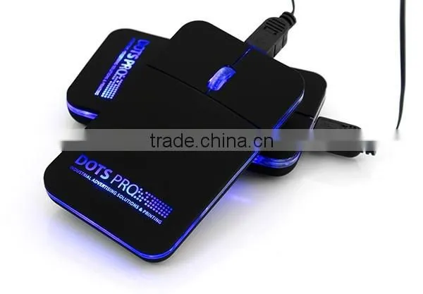 custom led logo wired pocket mouse gift items for office