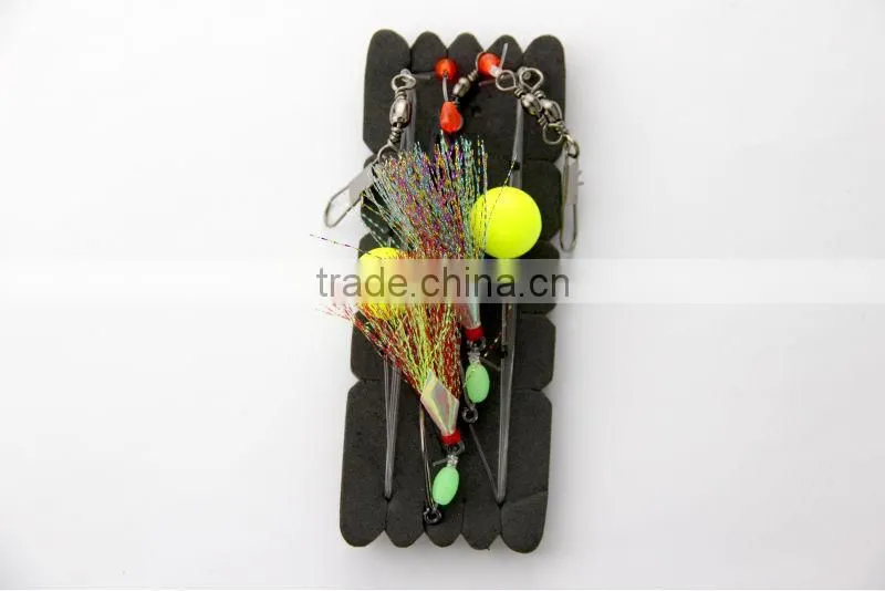 surfcasting pulley flasher float rig rainbown & assassin two trace
