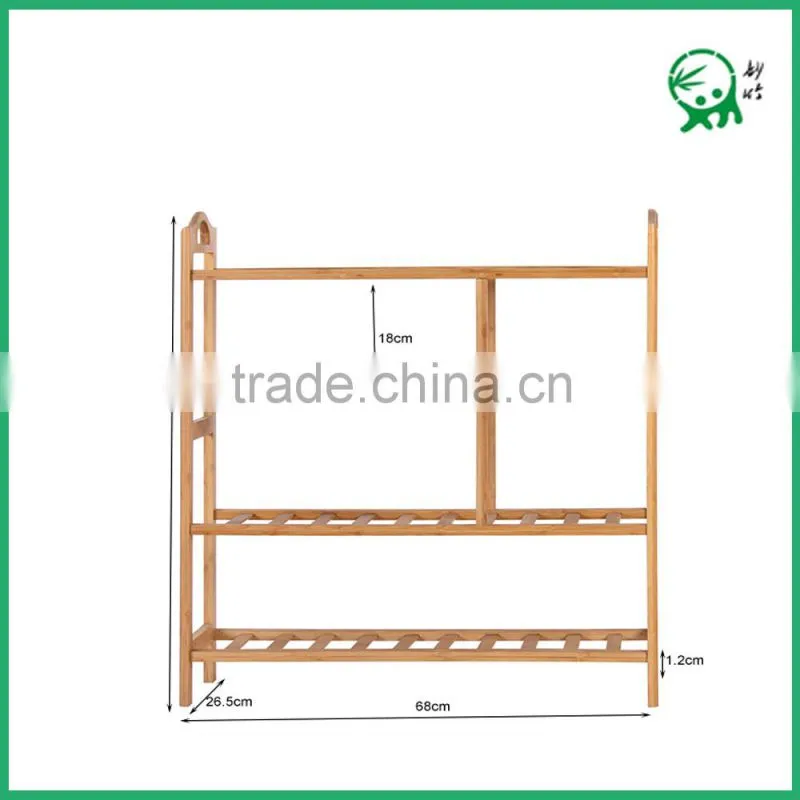 Durable Modeling Popular Eco-friendly Bamboo 4 layers Shoe Rack