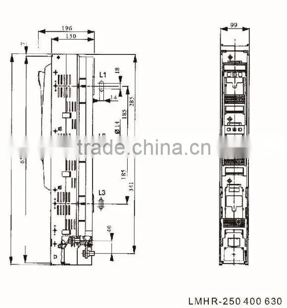 Fuse Disconnector Vertical type Fuse switch disconnector 3P
