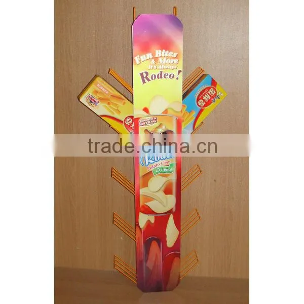 space saving factory metal wire hanging chips display fixture