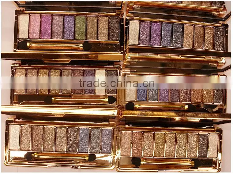 Hottest Amazon 15-color Eyeshadow Palette ,Oblique head brush and powder puff cosmetic set