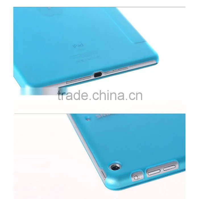 Three folder pu leather smart case coer for IPad air 2,smart case cover for ipad mini 2
