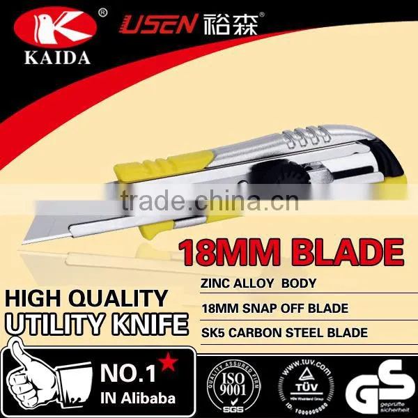 new developed zinc handle 18mm snap off blade utility cutter
