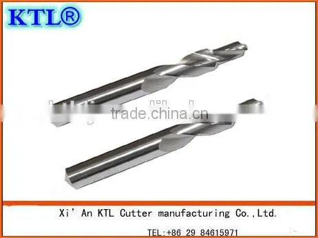 Solid step tungsten carbide tipped drill bits for hardened steel