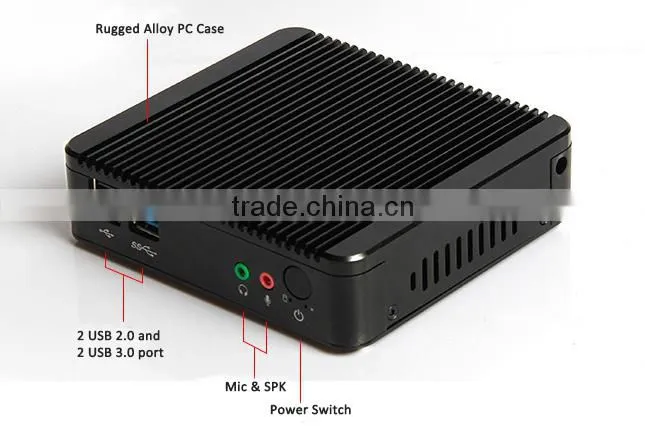 Thin Client Linux mini pc server fanless computer dual lan J1900 baytrial mini pc hdmi 1080p rj45 2G RAM 8G SSD