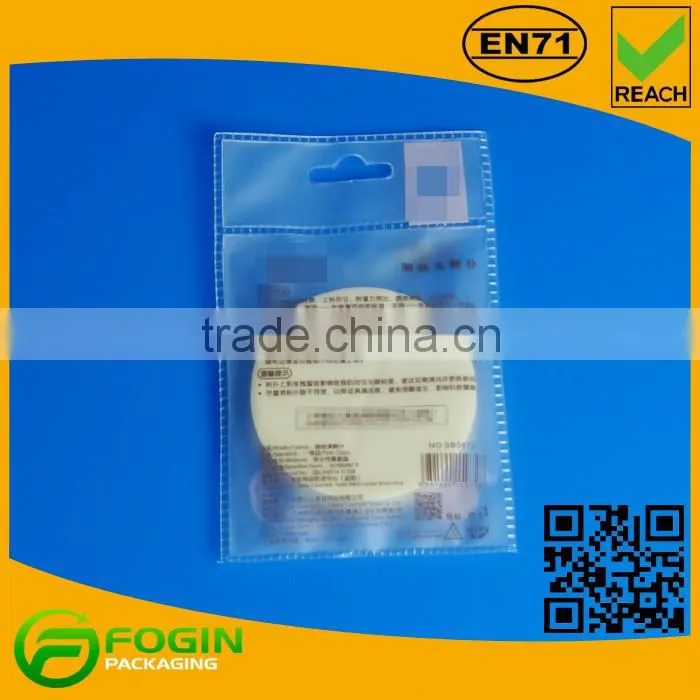 Small Size EVA Makeup Packaging Plastic Bags With Hanger