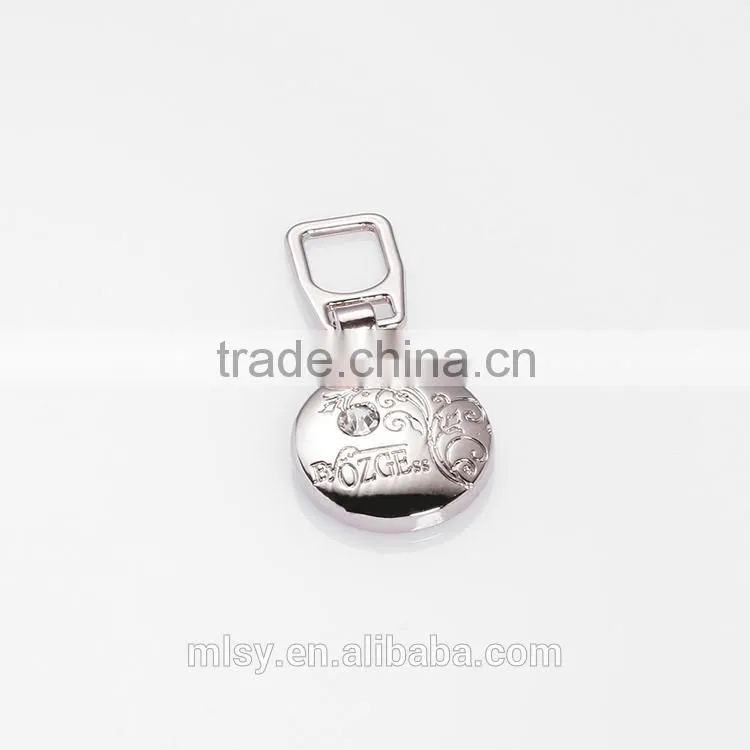 Hot sales round double da puller zipper slider for bag Brightness B1-80024