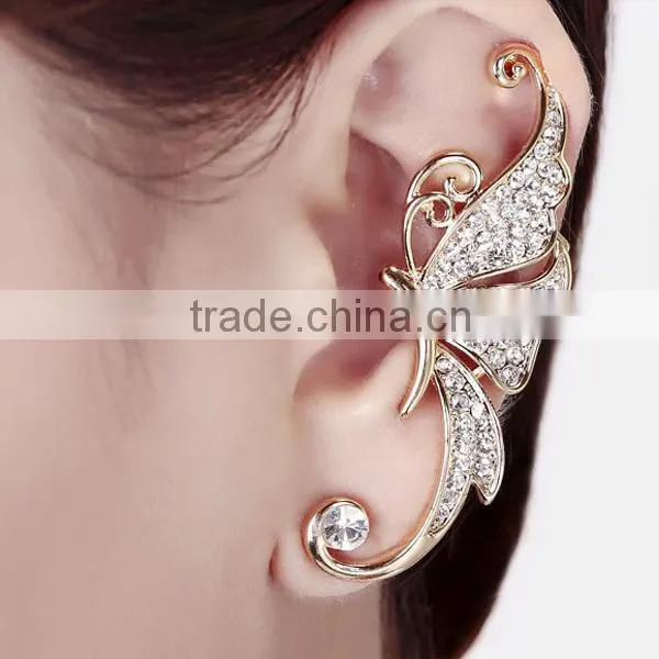instock butterfly design cheap no piercing animal ear cuff
