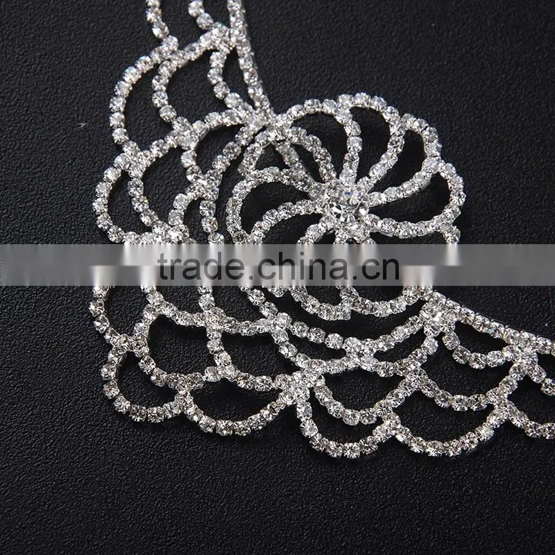 Ladies Bridal Necklace Set Flower Diamond Earring Wholesale Wedding Accessories