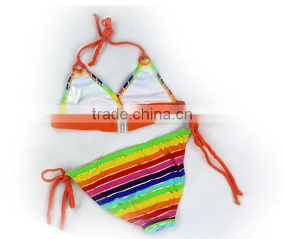Kids Tanikin Bikini Top And Underwear Stripe Bathing Suit Beachwear