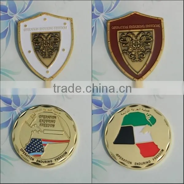 Custom die stamping 3d antique company logo coin