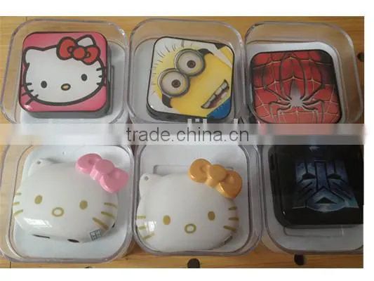 New cartoon character square mini clip hello kitty mp3 player with 4gb 8gb tf card