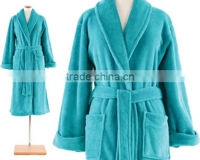 100% polyester embroidery coral fleece bath robe