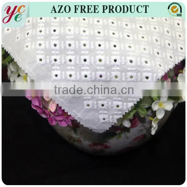 100% Cotton white embroidery fabric 100%cotton lace fabric