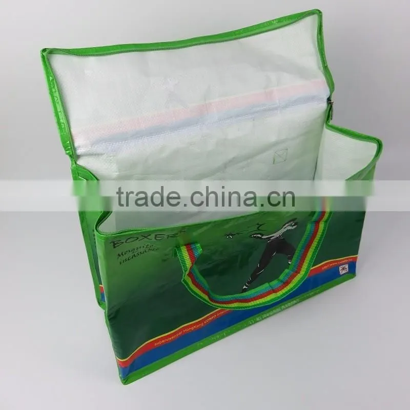 Promo Polypropylene Laminated PP Woven Shopping Bag With Zipper