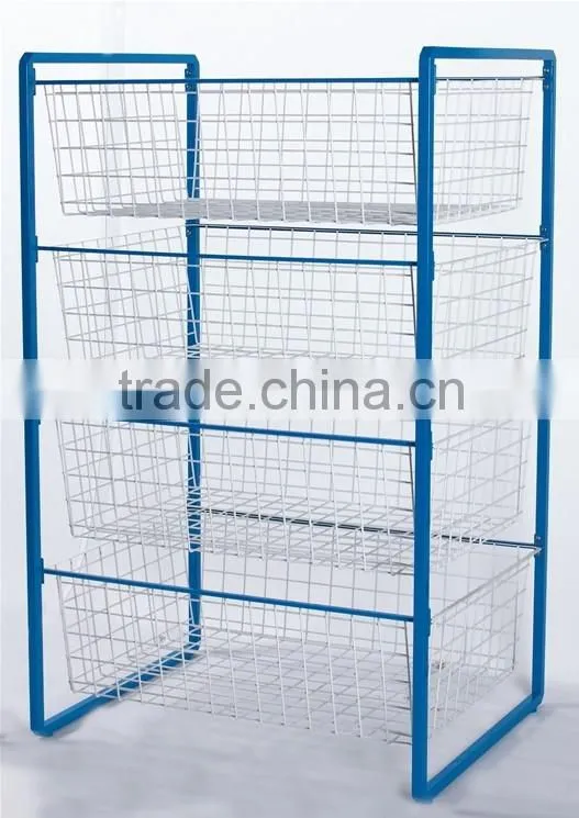 4 Sliding Basket Powder Coating Chrome Wire Shelving