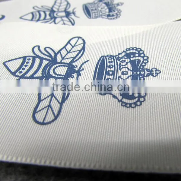 Navy Silk Printing Carelabel For Leather Bags
