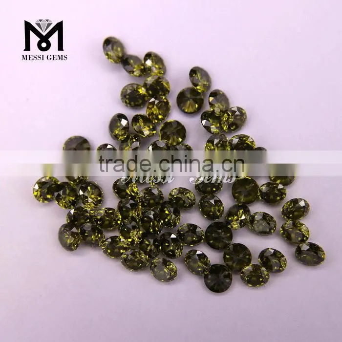 Best Quality Shinning Olive Round 4.5mm Synthetic Cubic Zirconia