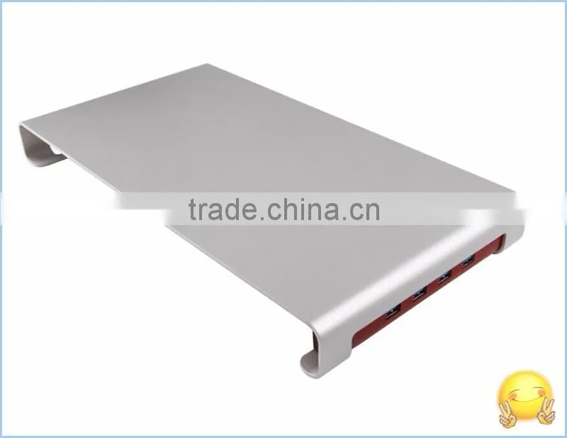 Aluminum laptop stand holder for Apple Macbook notebook computer stand Aluminum Monitor Stand with USB3.0 HUB