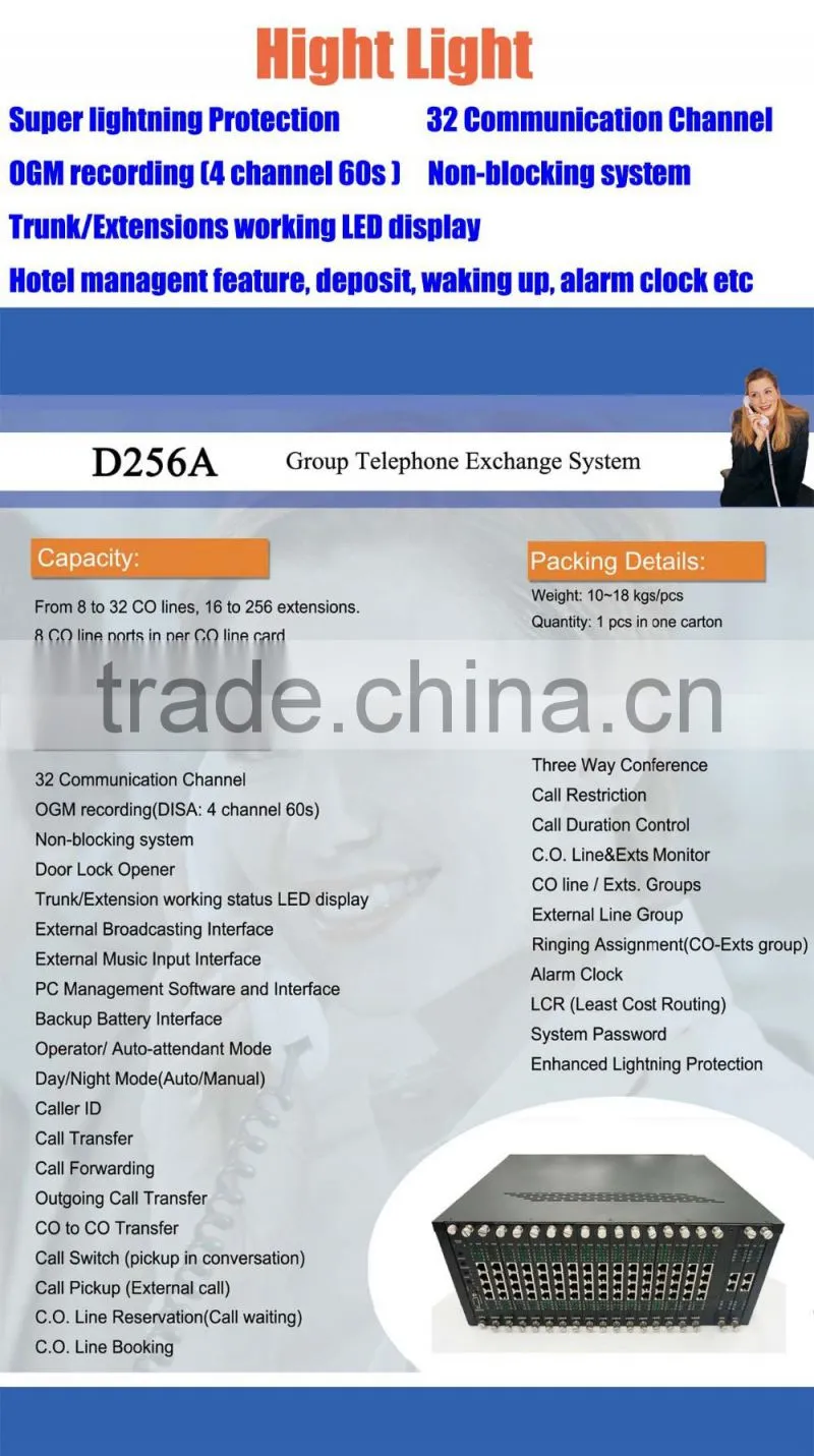 Call accounting PABX PBX software for hotel ,apartment D256A-24176