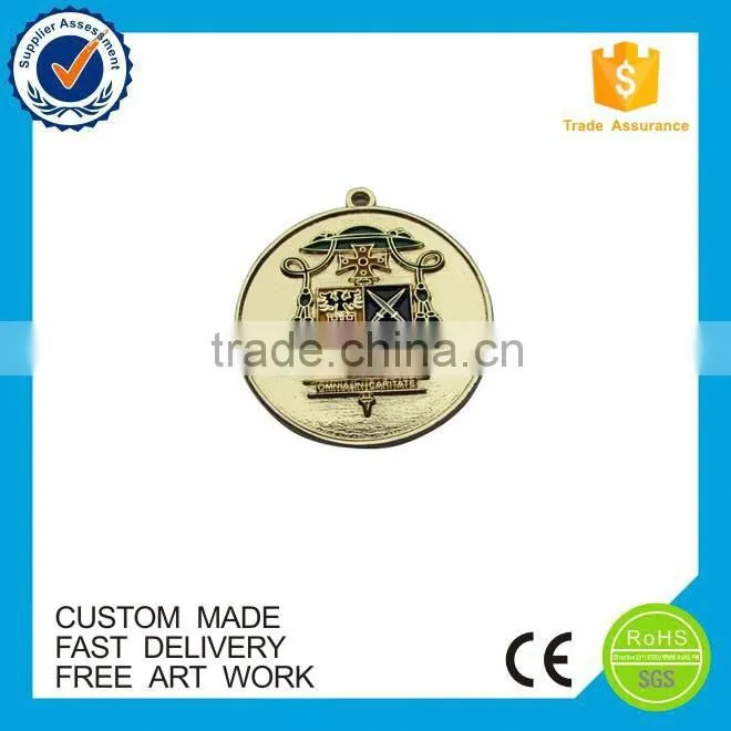 Manufacture double sides logo plating gold custom 3D round metal medals
