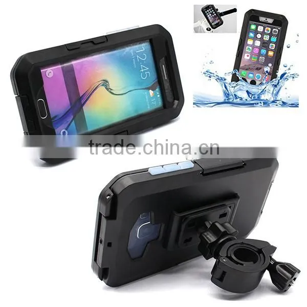 TPU Silicone Bicycle Handlebar Shockproof Waterproof Case for Samsung Galaxy S6 / S6 Edge Black