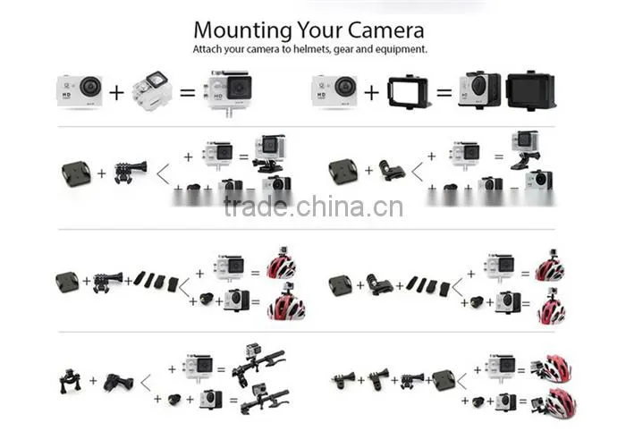 Original Eken H9 Ultra HD 4K Video 170 degrees Wide Angle Sports action Camera 2-inch Screen 1080p 60fps wifi sport Cam SJ4000