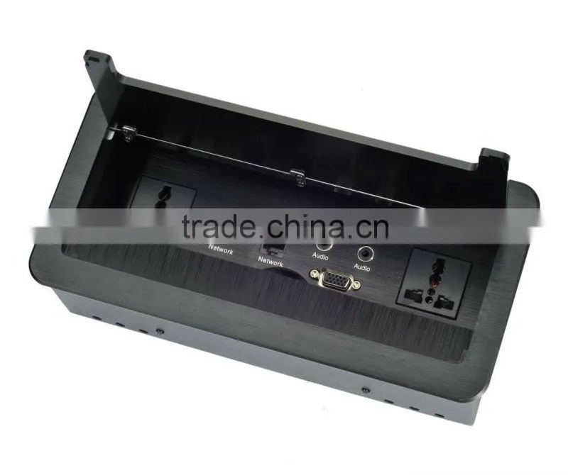 clamshell desktop power data outlets for office furniture system