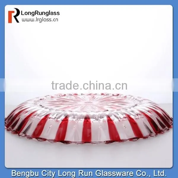 LongRun hot sale crystal colored glass fruit plate