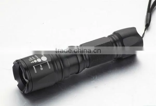 Zoomable PMMA Lens 18650 Battery Torch Light LED with CREE Q5