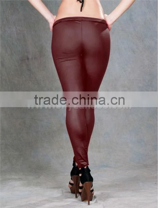 Wholesale price with good quality sexy ladies wear plus size leather leggings