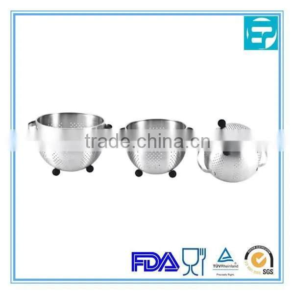 3 size stainless steel dry fruit basket with silicone bottom