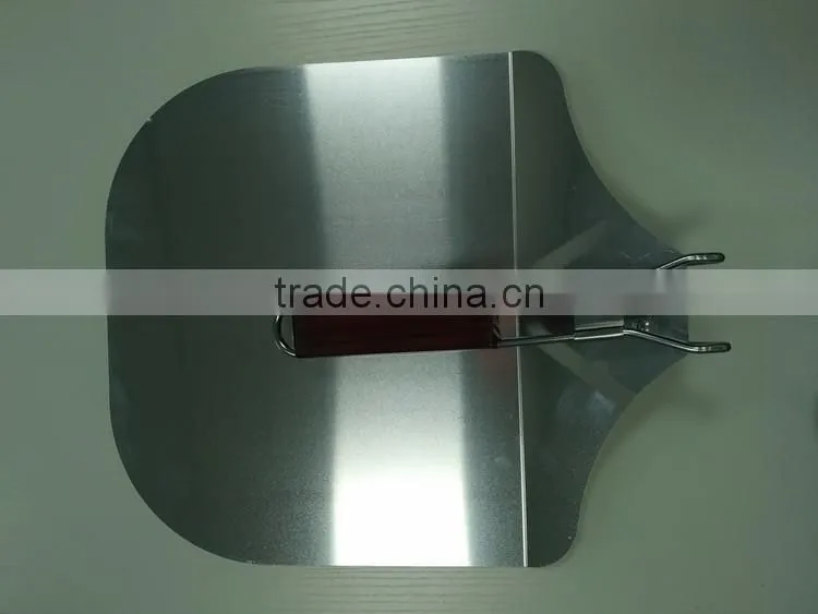 Stainless steel pizza paddle with wooden handle