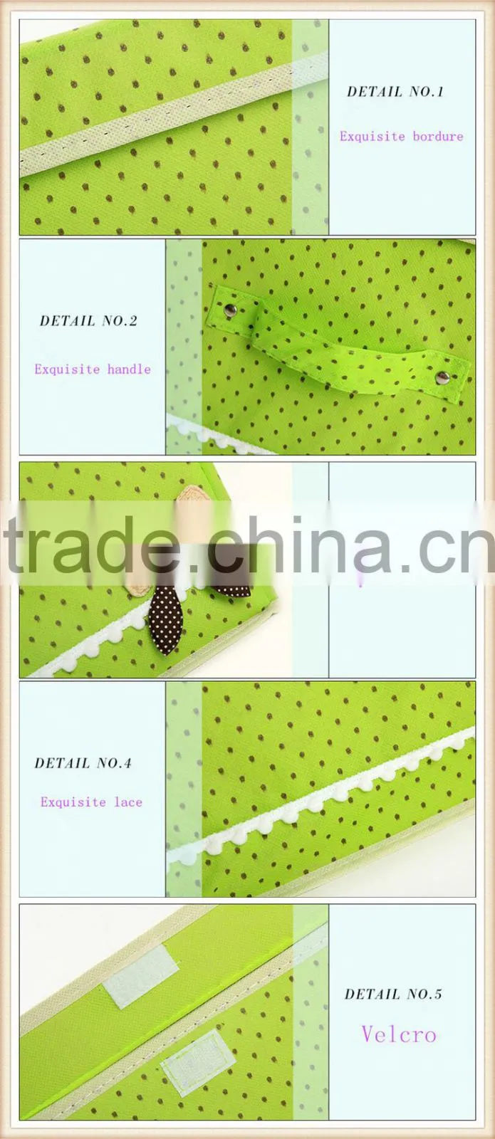 Sweet Bowknot non-woven collapsible storage box