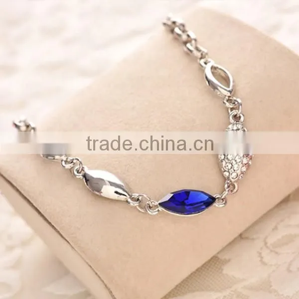 Fashion Colorful Horse Eye Blue Crystal Bracelets