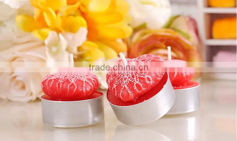 Wholesale Multi-color gift flameless scented heart shape wedding tealight candle