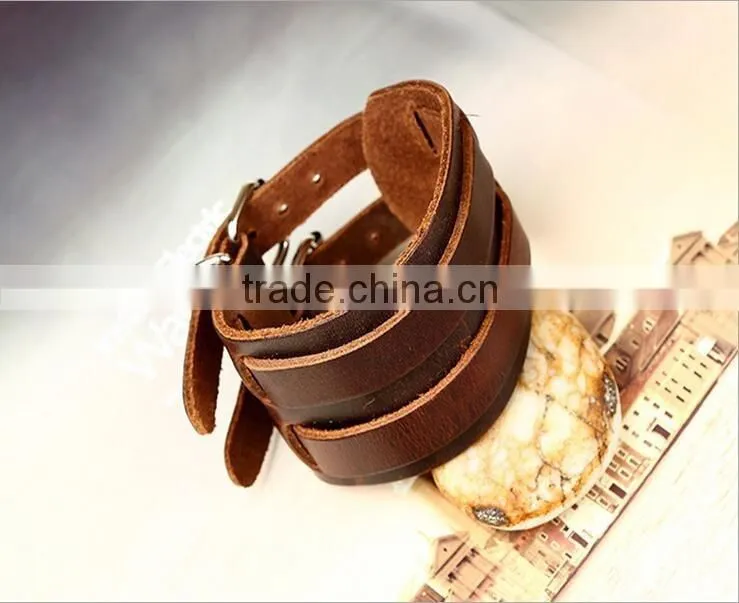 wholesale 100% Genuine leather bracelets handmade jewelry braided leather bracelets