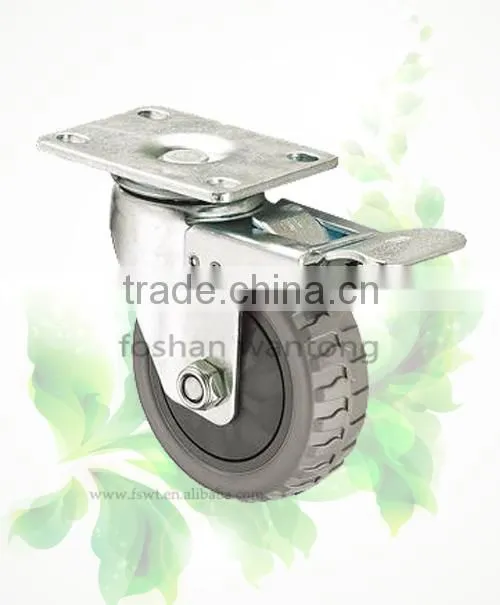 Red PVC Hardware Wheel 100mm Top Plate Swivel Industrial Casters