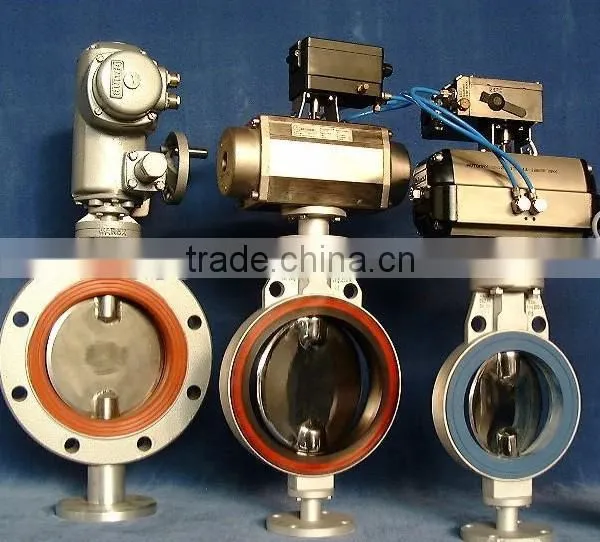 Pneumatic multi-level ductile iron wafer butterfly valve