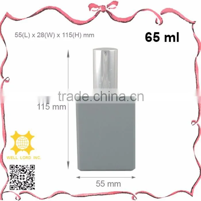 65ml urban style gray glass bottle screw on pump sprayer