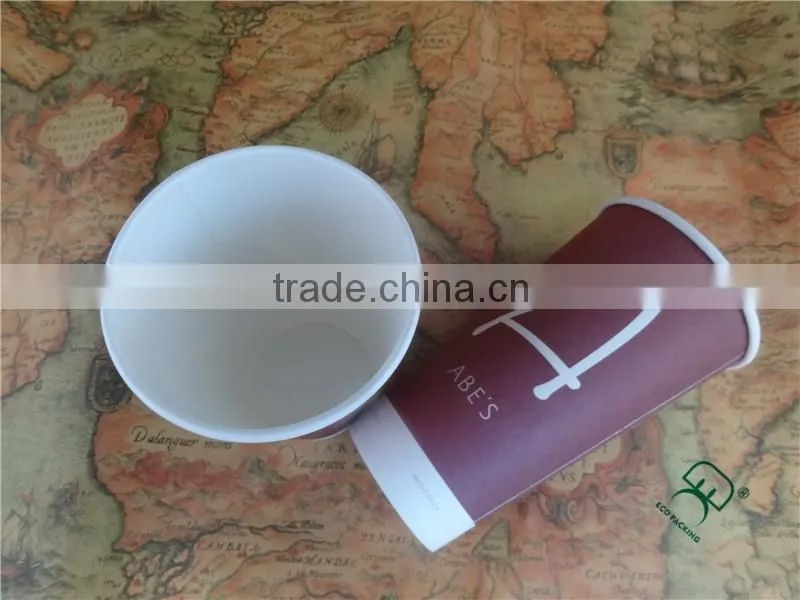 100% food grade single wall paper coffee cup with custom design printed